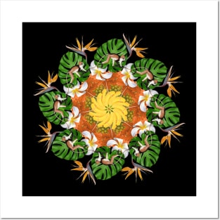 Tropic monkeys mandala Posters and Art